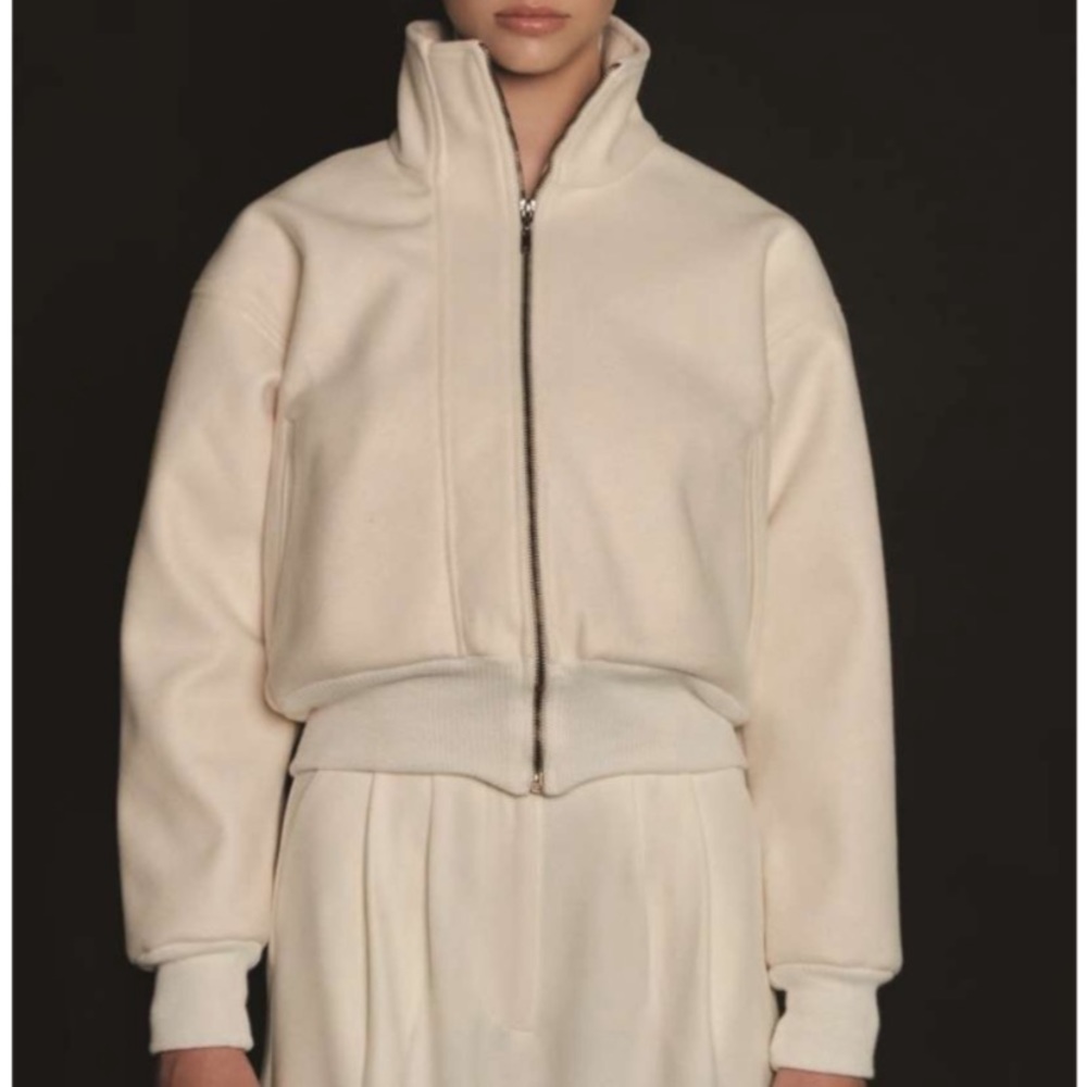 REVOLVE Nonchalant Cream Zip-Up Bomber Jacket